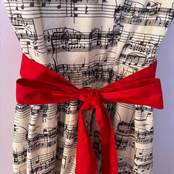 Modcloth "In the Key of Chic" Musical Score Dress in Black and Cream - Picture 5 of 12